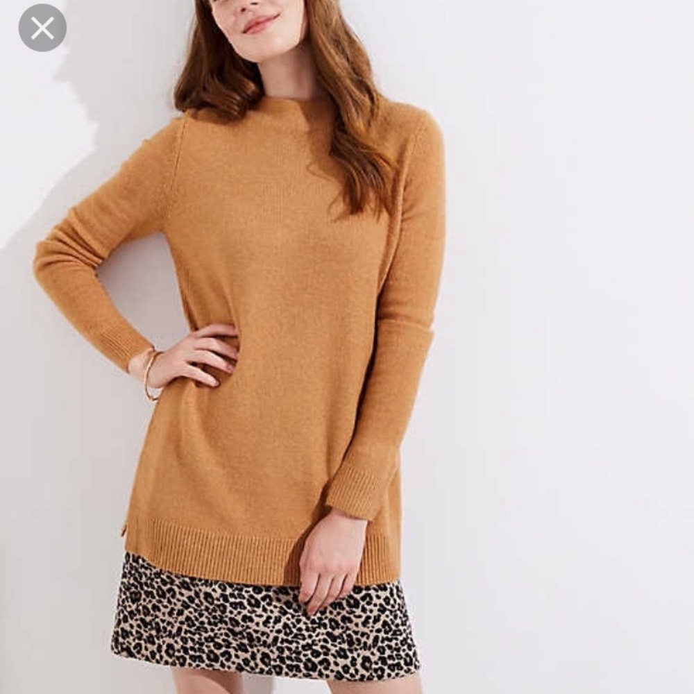 Mock neck tunic sweater LOFT